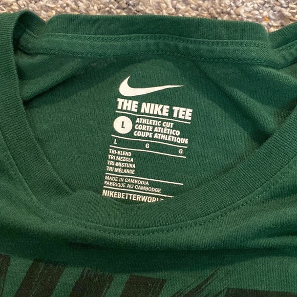 Green Nike Striped Shirt Large - Picture 3 of 4